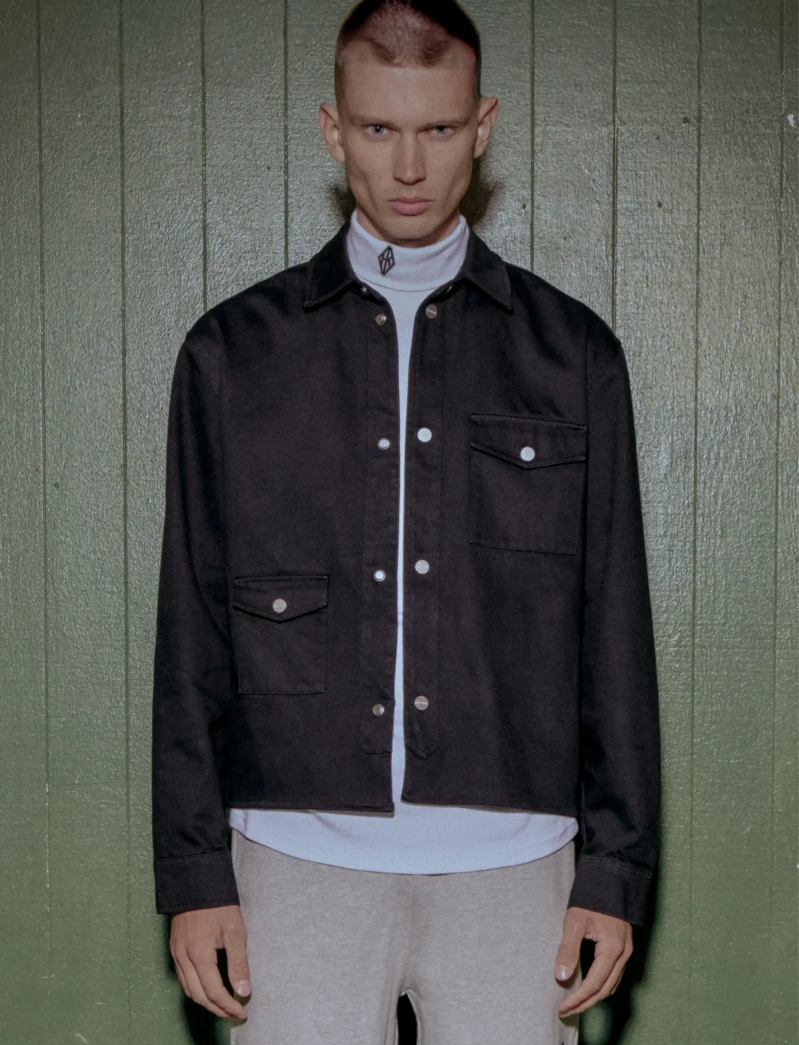 HAN Kjøbenhavn Boxy Utility Shirt, Mænd, Boxy Utility Skjorte, Sort, Str: 52