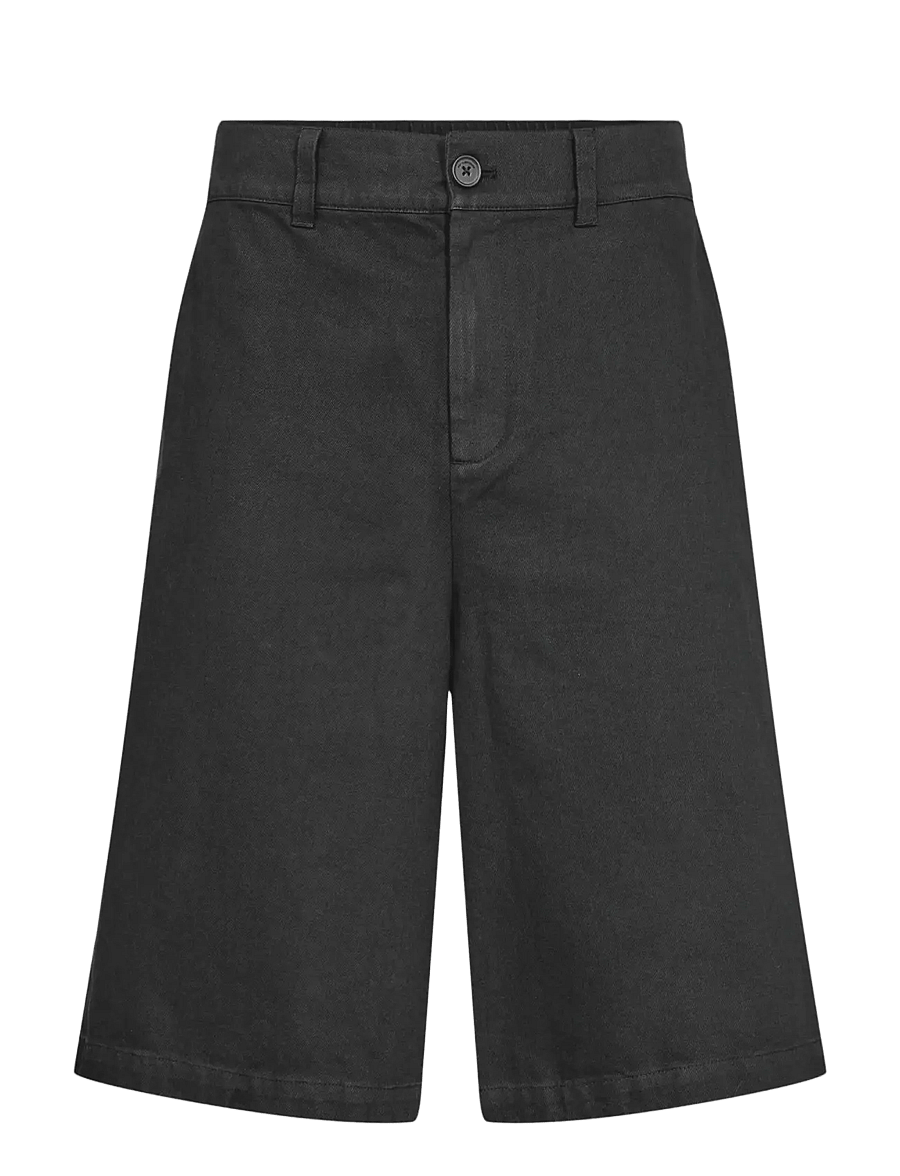 HAN Kjøbenhavn - Wide Leg Twill Shorts - short chino - dark grey - 0