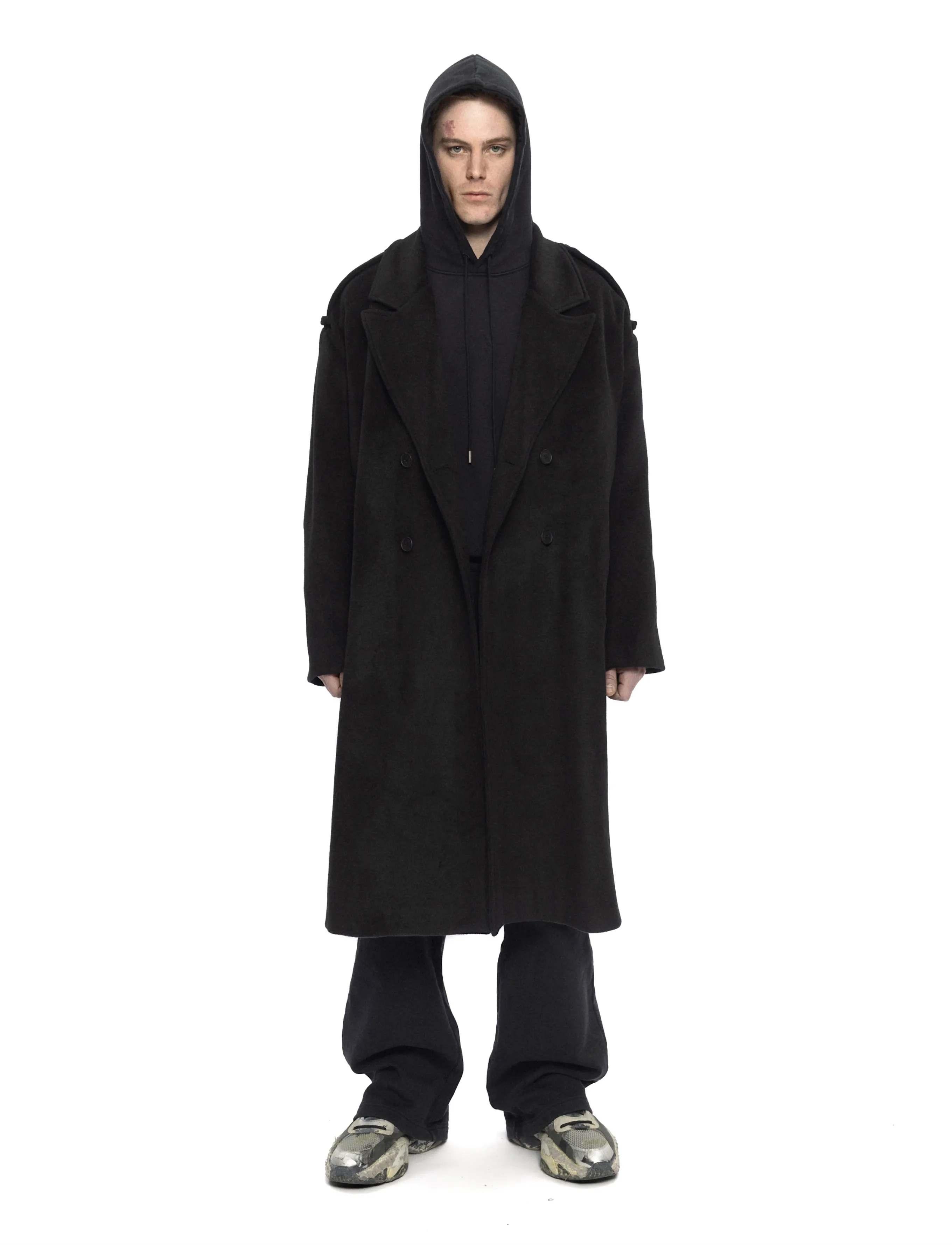 HAN Kjøbenhavn Double-Breasted Wool Coat - Wollmäntel - BLACK / black