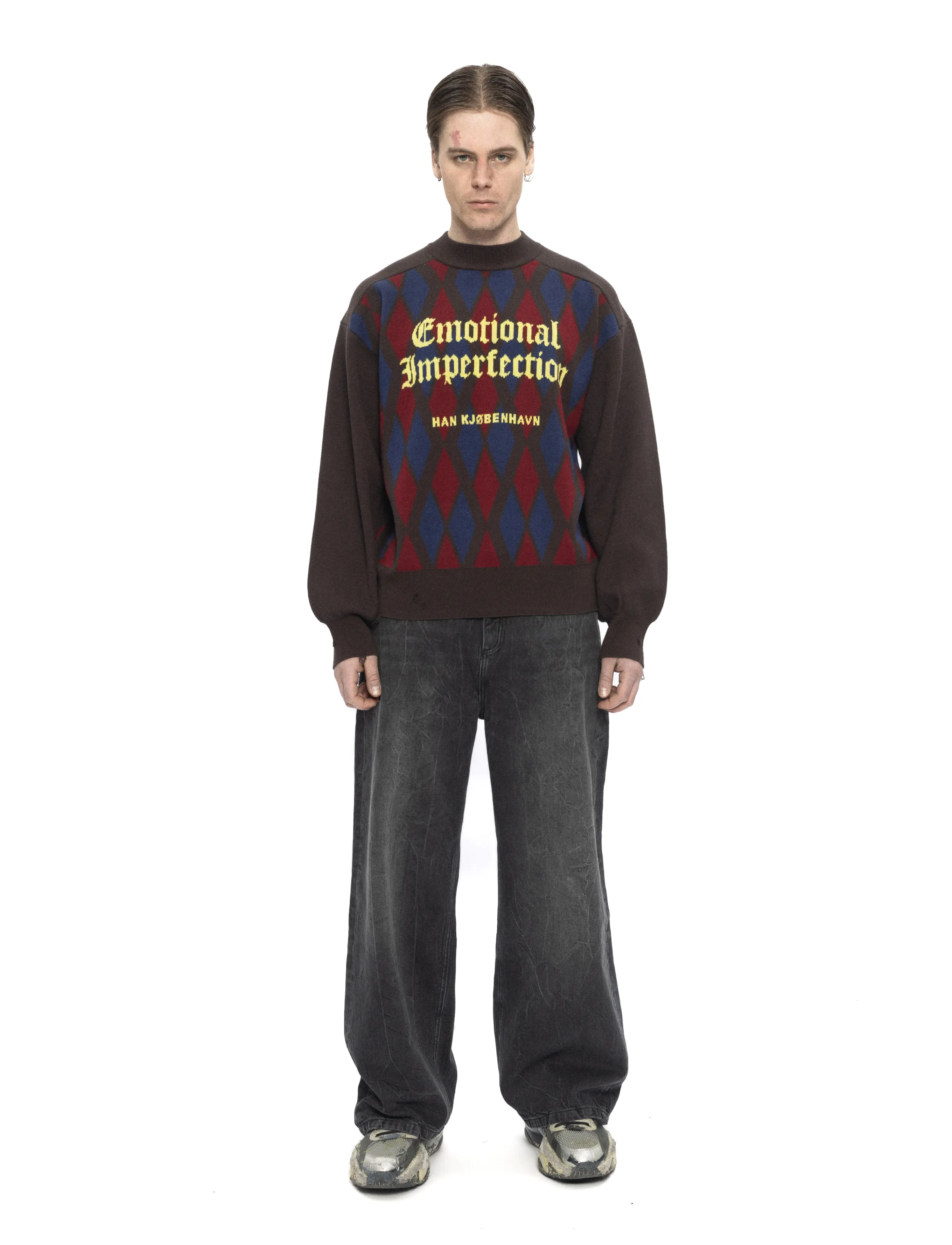 Checked Knit Sweater