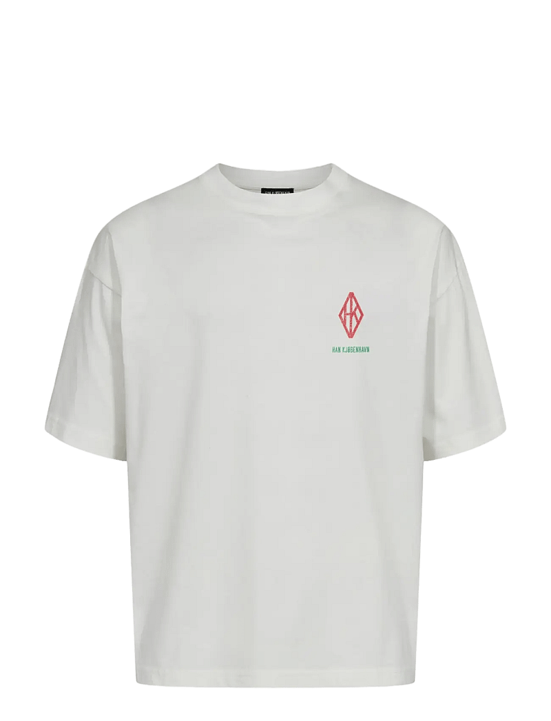 HAN Kjøbenhavn - Graphic Oversized Tee - short-sleeved t-shirts - white - 0