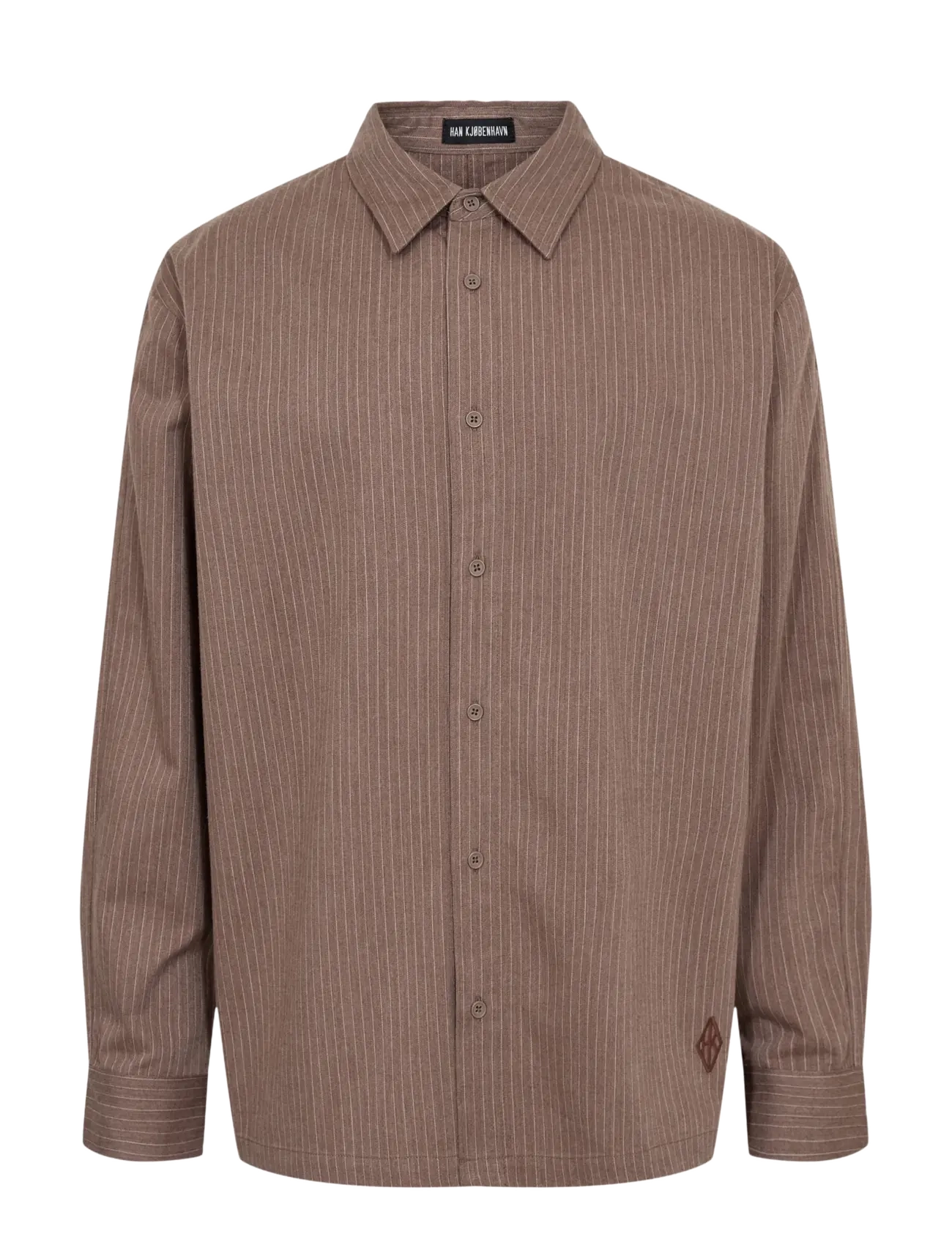 HAN Kjøbenhavn - Striped Casual Shirt - randiga skjortor - dark brown - 1
