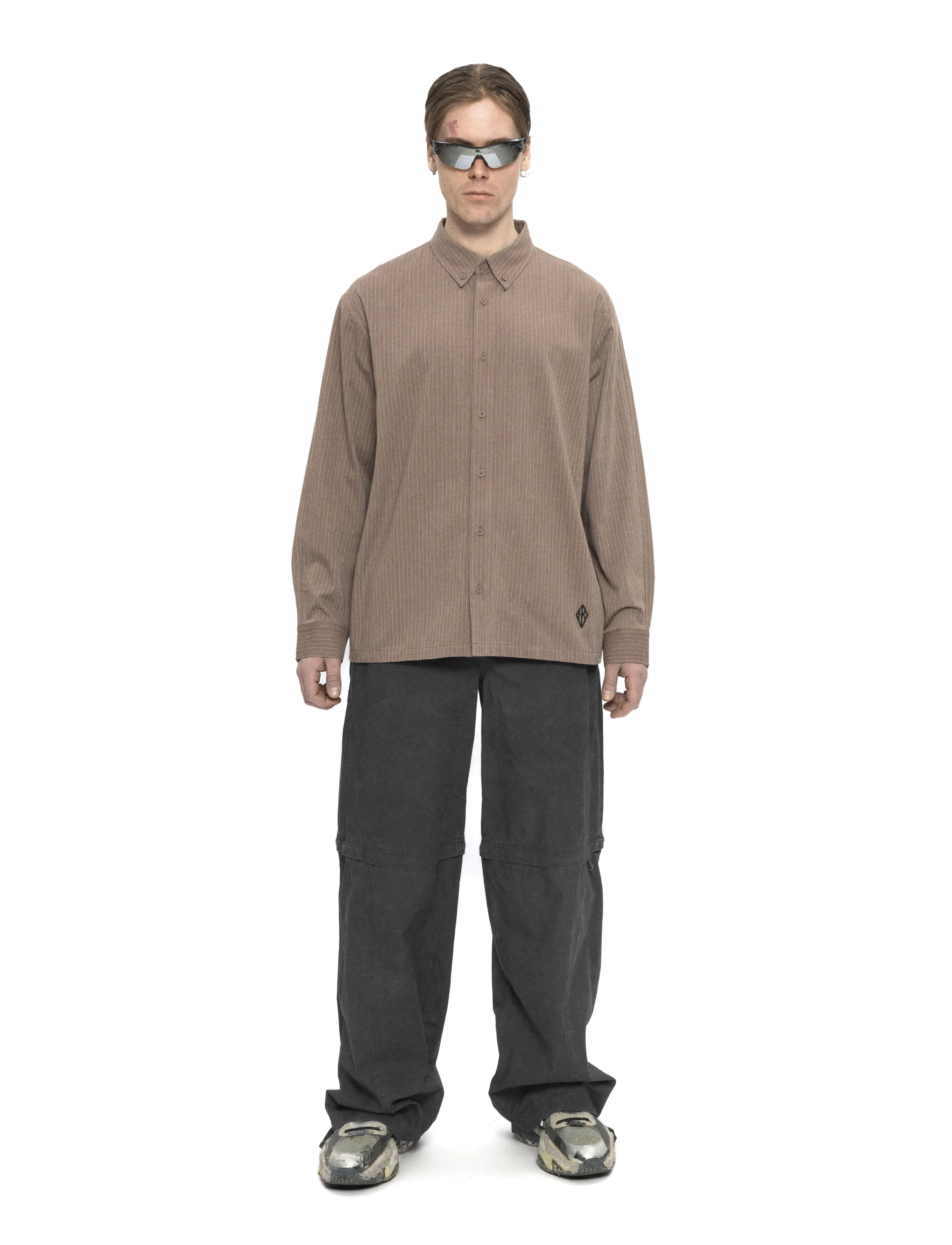 HAN Kjøbenhavn Striped Casual Shirt - Randiga skjortor - DARK BROWN / brown