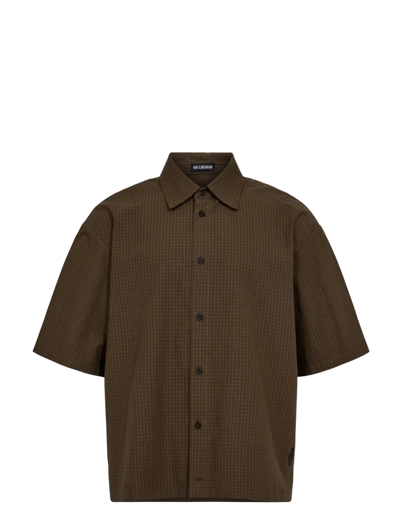 HAN Kjøbenhavn - Checked Short Sleeve Shirt - dark brown - 1