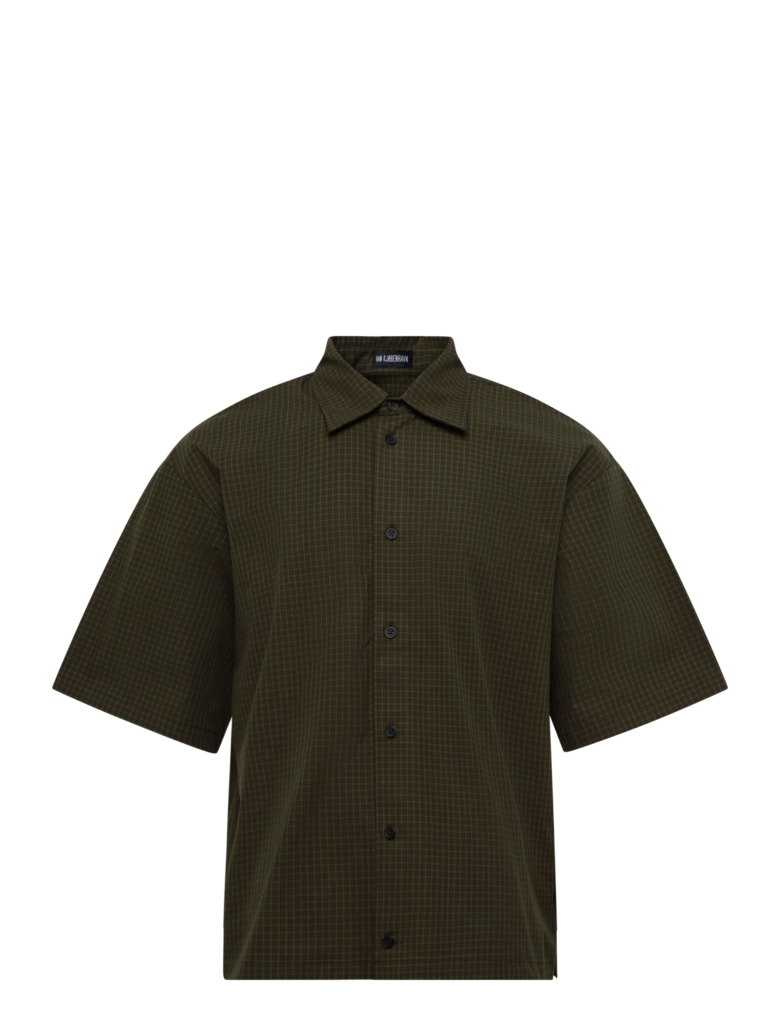 HAN Kjøbenhavn - Checked Short Sleeve Shirt - karierte hemden - dark brown - 1