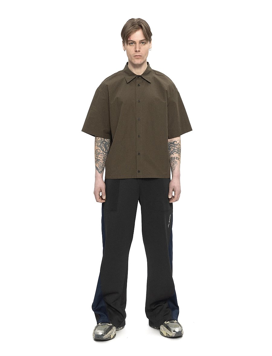 HAN Kjøbenhavn - Checked Short Sleeve Shirt - dark brown - 0