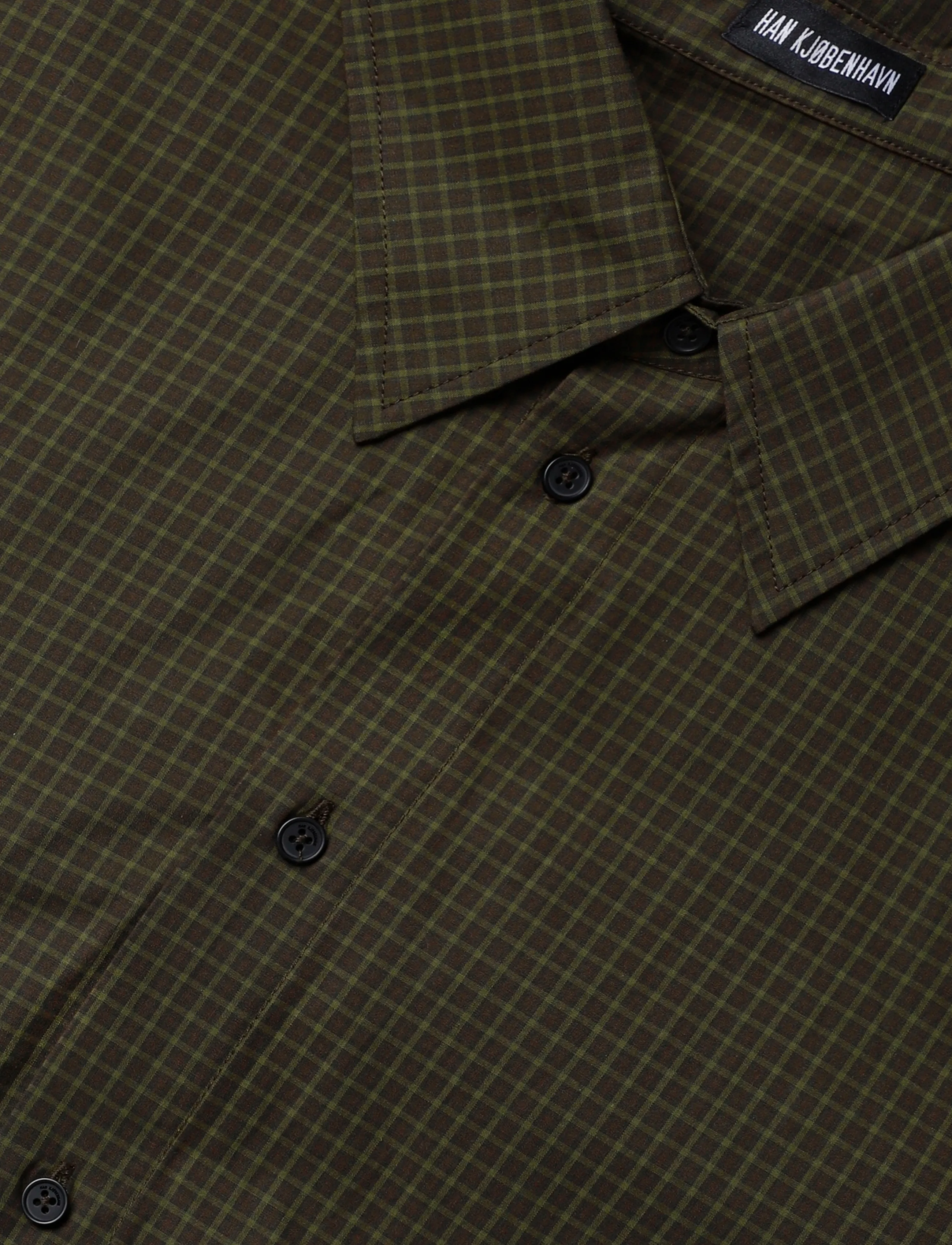 HAN Kjøbenhavn - Checked Short Sleeve Shirt - karierte hemden - dark brown - 3