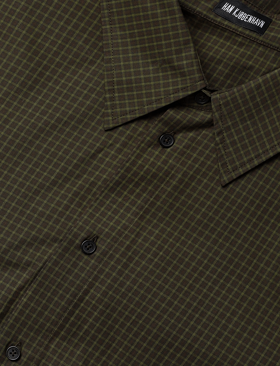 HAN Kjøbenhavn - Checked Short Sleeve Shirt - karierte hemden - dark brown - 3