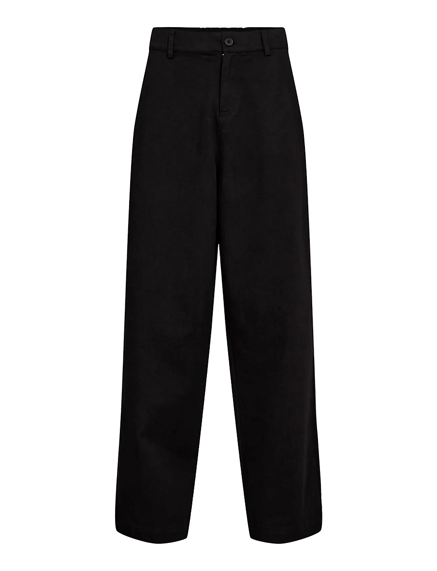 HAN Kjøbenhavn - Wide-leg Twill Trousers - casual broeken - black - 1