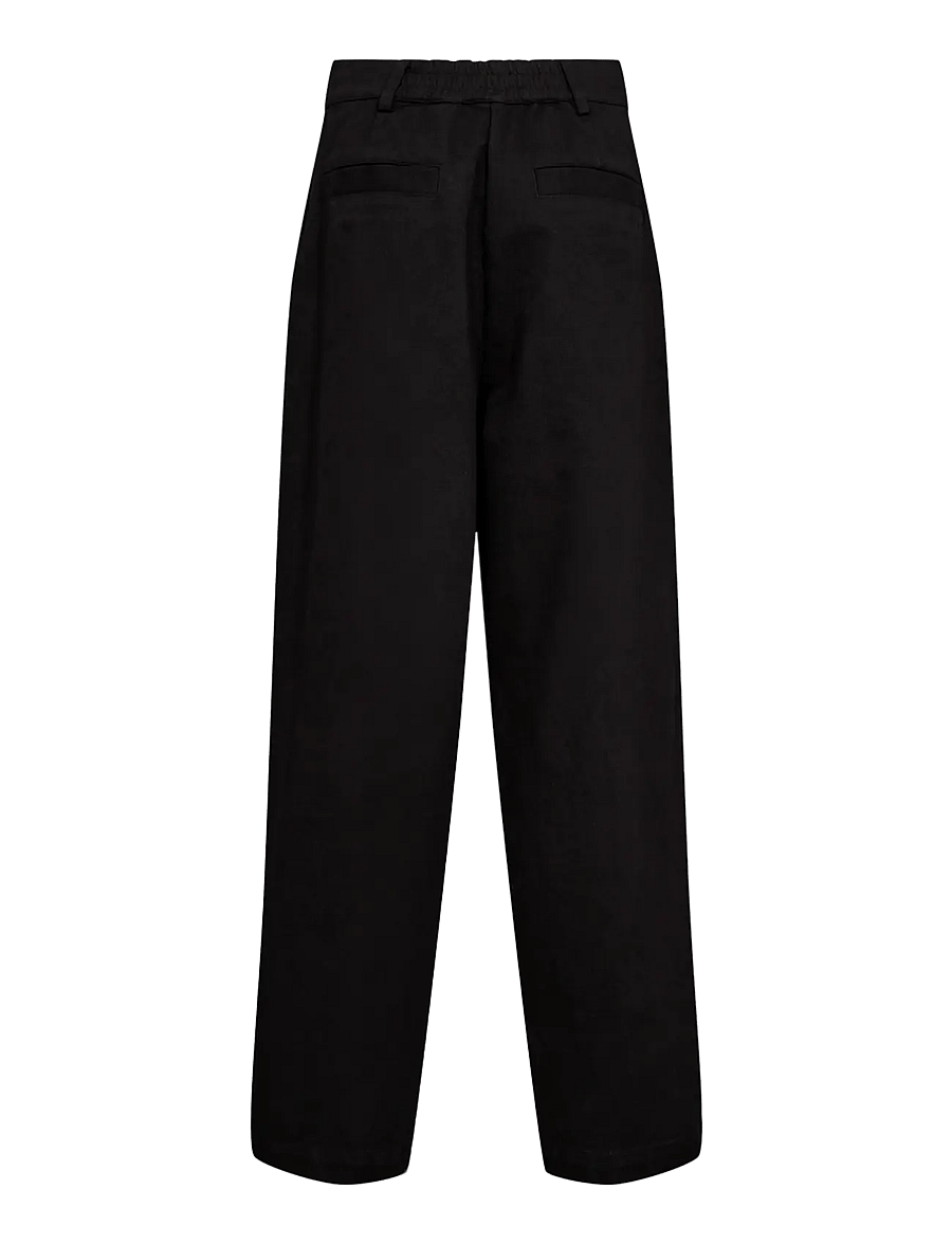 HAN Kjøbenhavn - Wide-leg Twill Trousers - casual broeken - black - 2