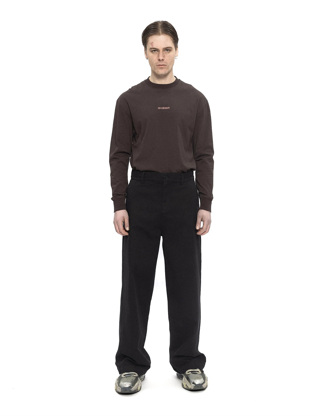 Wide-leg Twill Trousers
