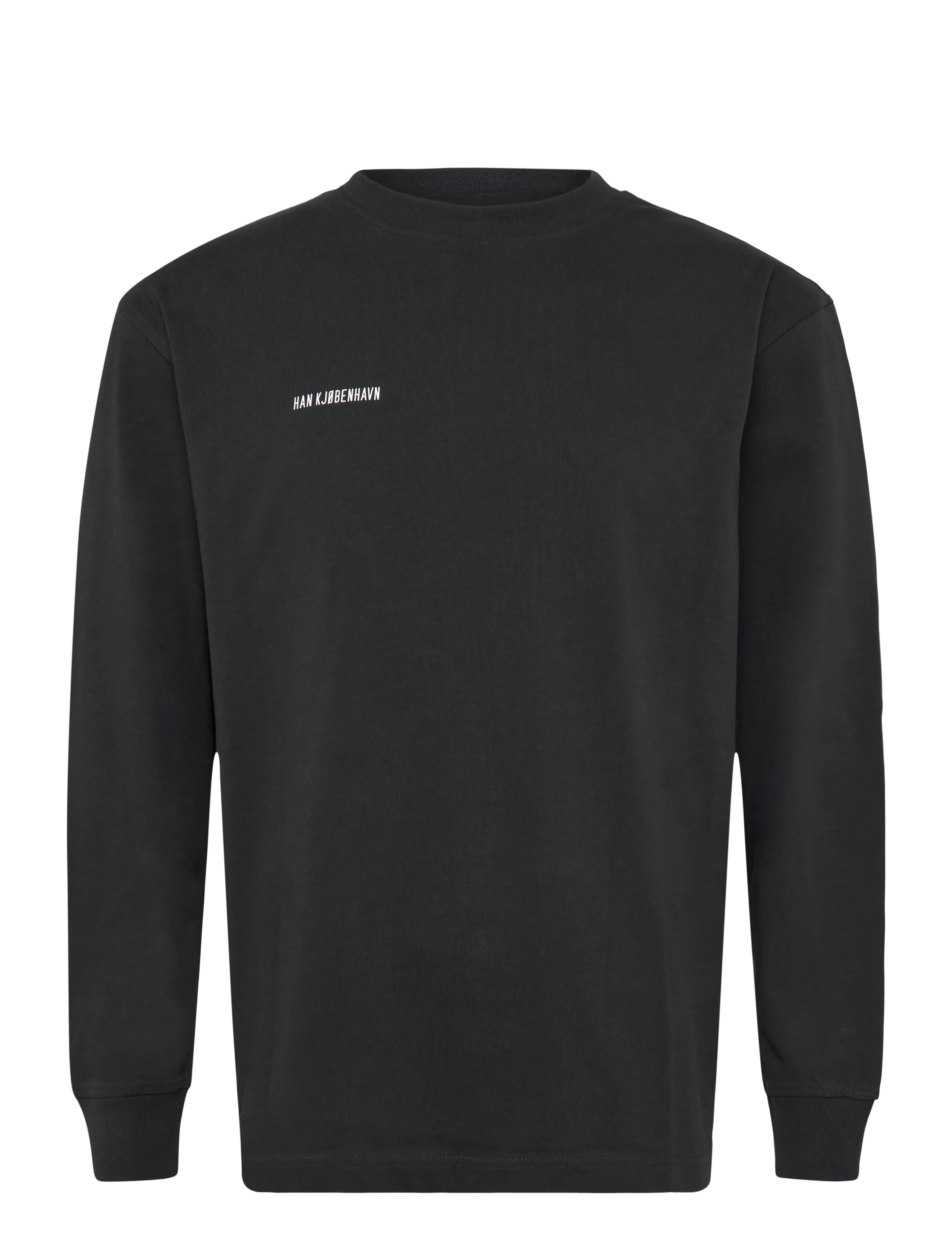 HAN Kjøbenhavn Daily Regular Long Sleeve Tee - T-shirts - BLACK / black