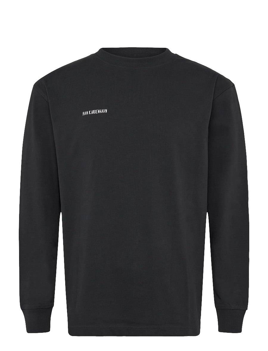 HAN Kjøbenhavn - Daily Regular Long Sleeve Tee - langærmede t-shirts - black - 0