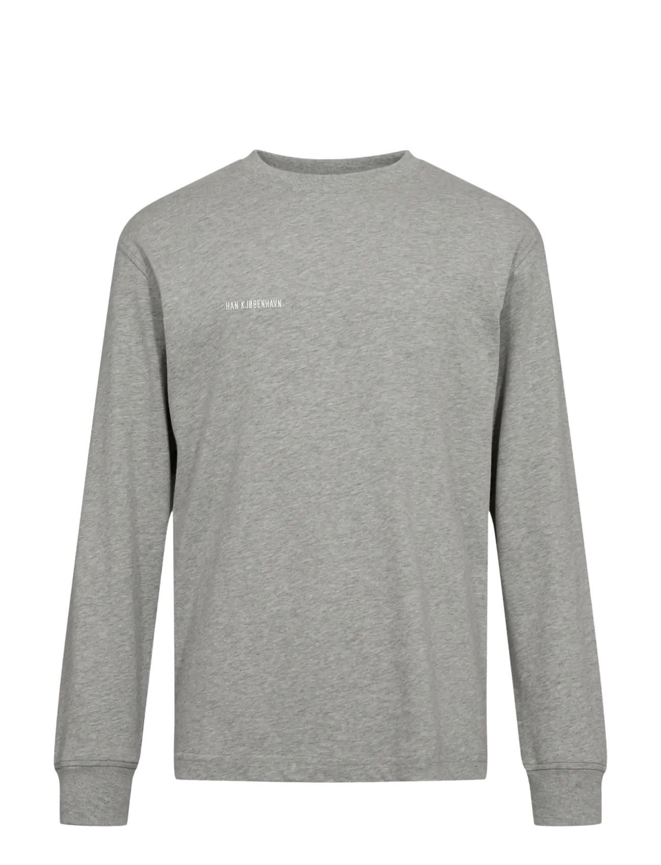 HAN Kjøbenhavn Daily Regular Long Sleeve Tee - T-särgid - GREY MELANGE / grey