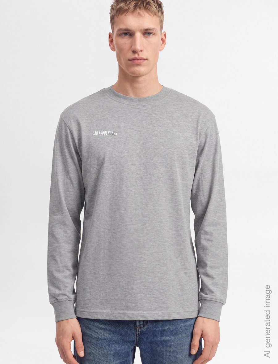 HAN Kjøbenhavn - Daily Regular Long Sleeve Tee - pikkade varrukatega t-särgid - grey melange - 3