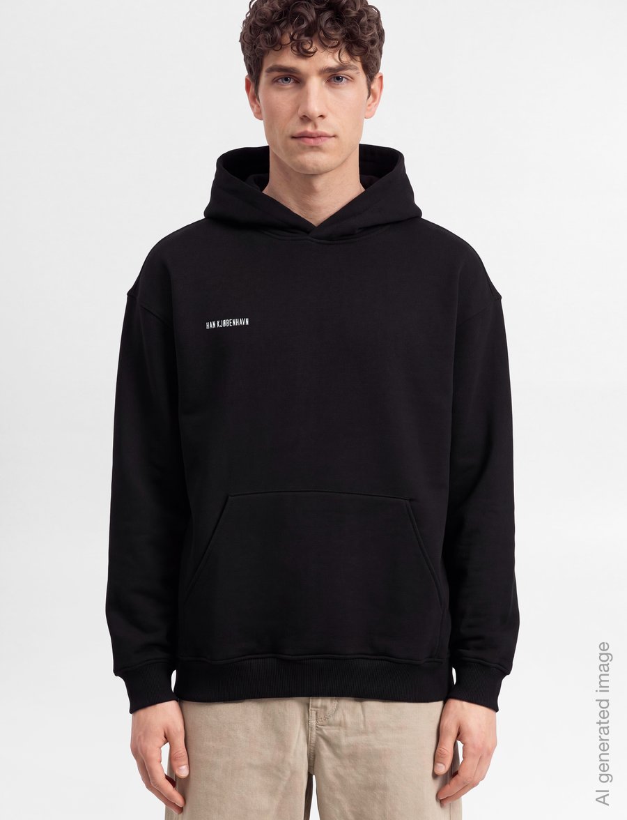 HAN Kjøbenhavn - Daily Regular Hoodie - hoodies - black - 3