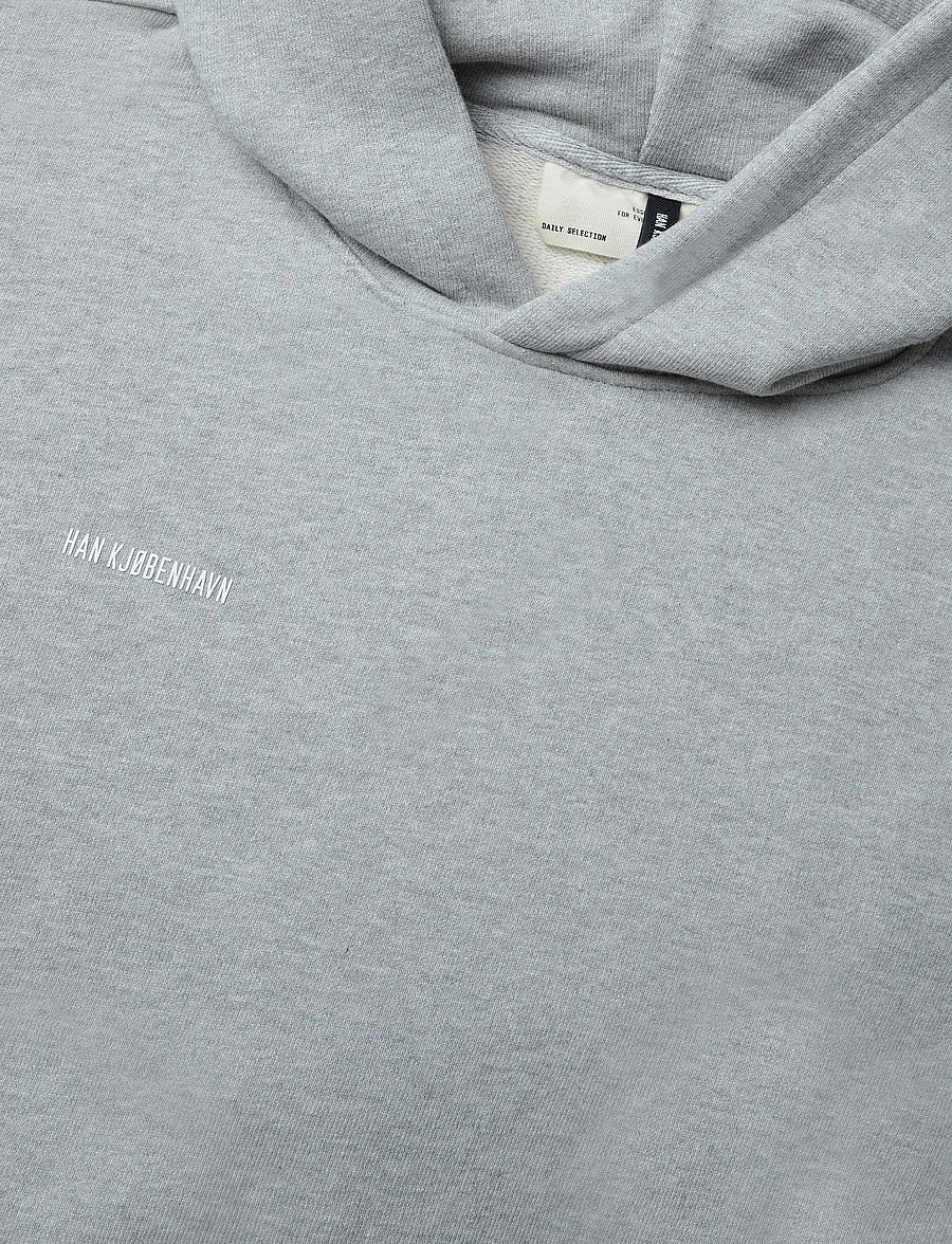 HAN Kjøbenhavn - Daily Regular Hoodie - kapuutsiga dressipluusid - grey melange - 2