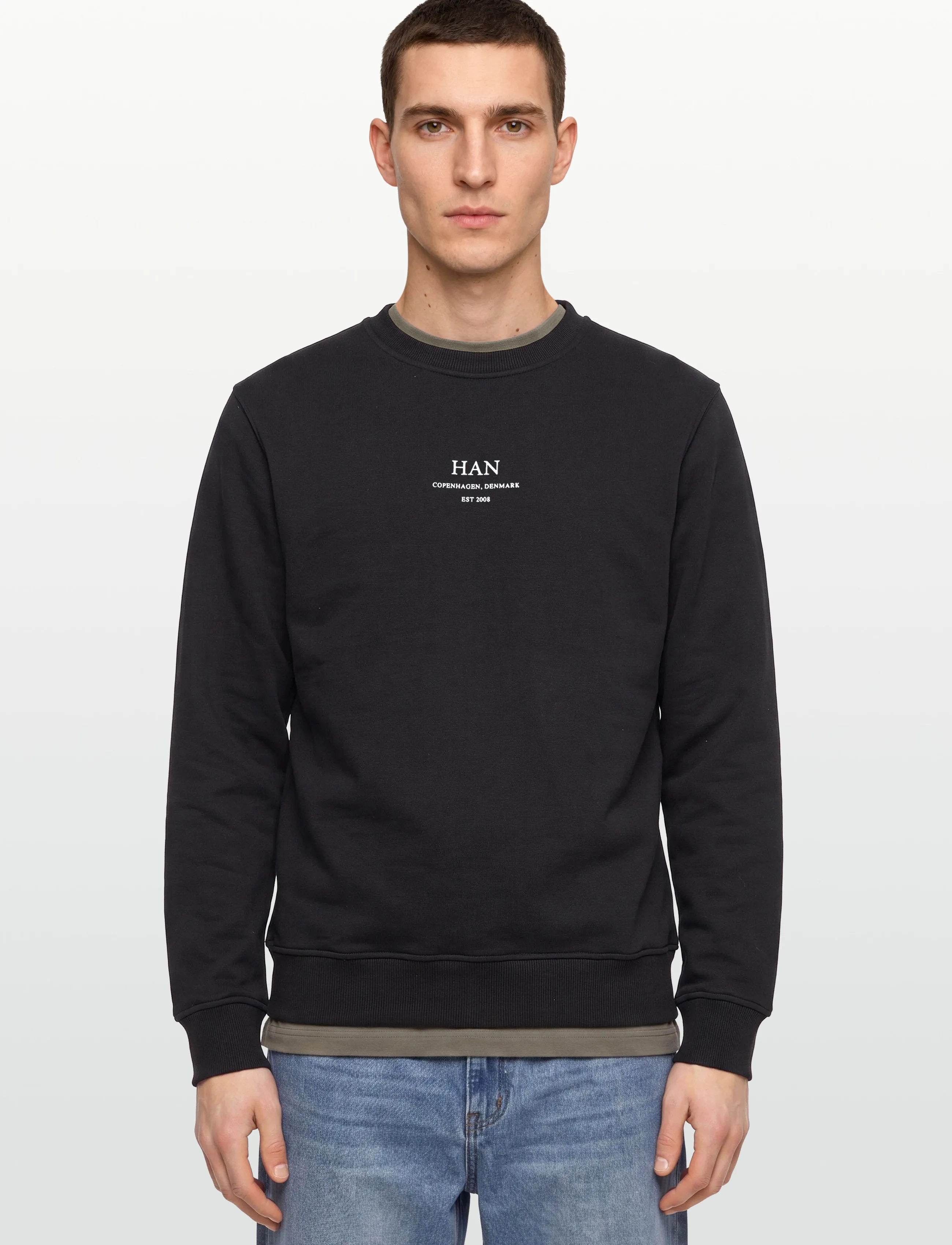 HAN Kjøbenhavn - Regular Crewneck - dressipluusid - black - 3