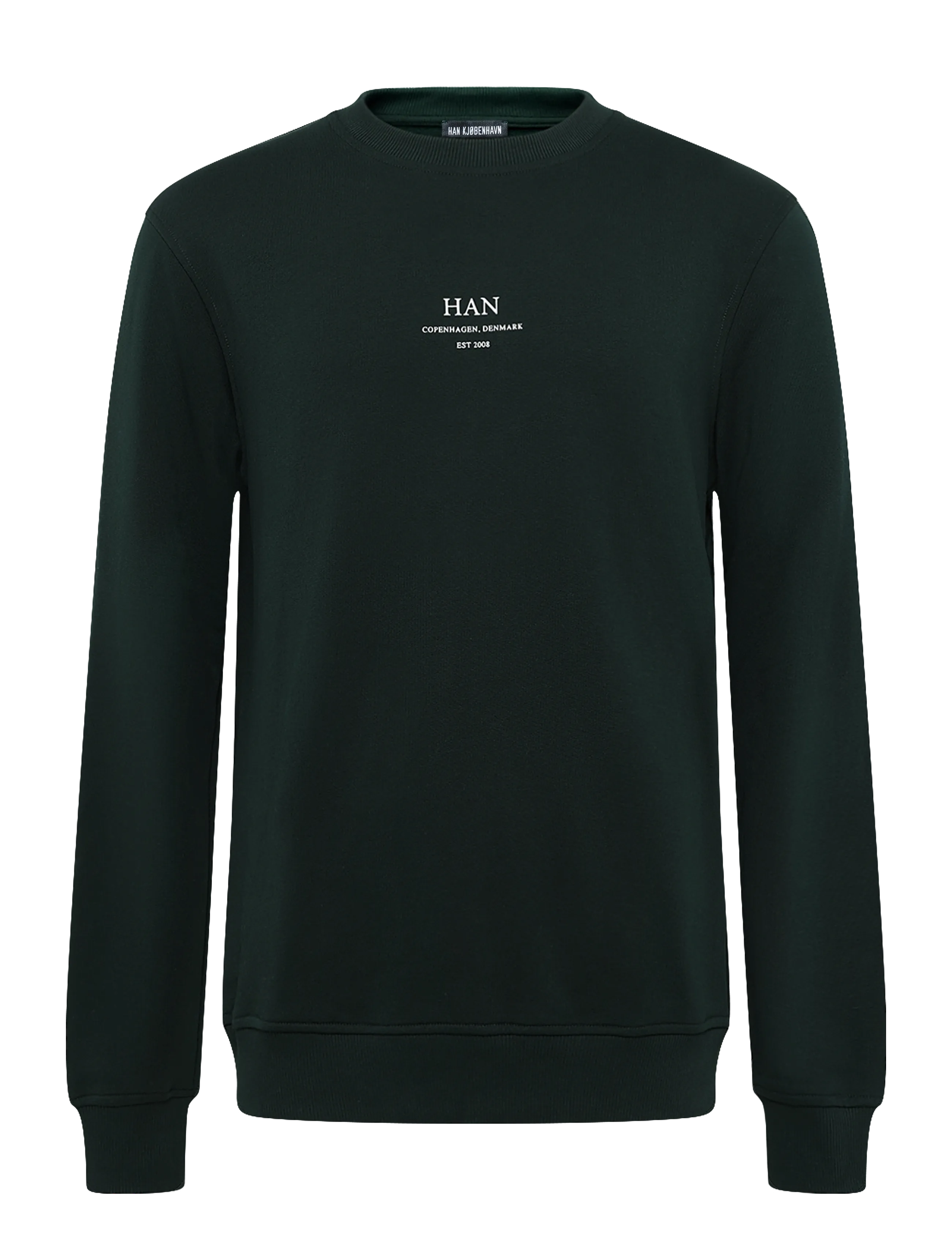 HAN Kjøbenhavn - Regular Crewneck - sweatshirts - dark green - 1