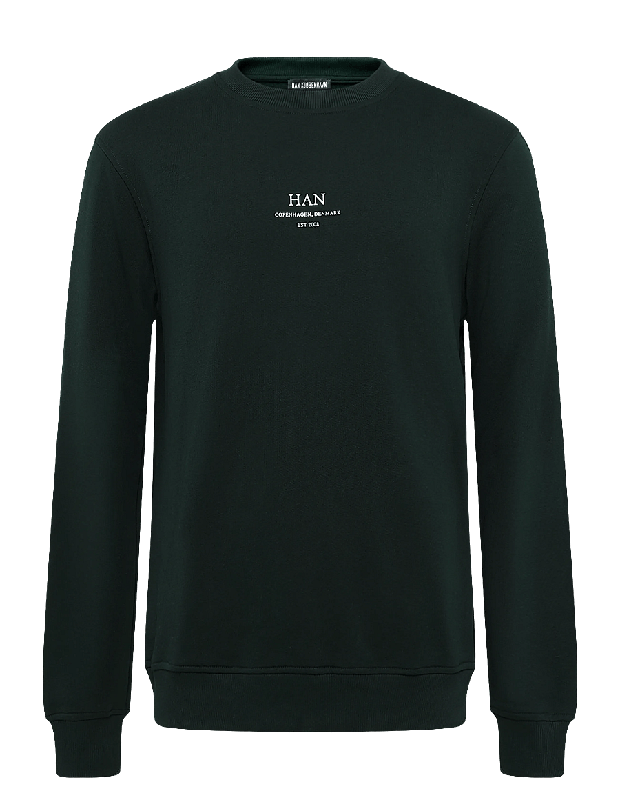 HAN Kjøbenhavn - Regular Crewneck - sweatshirts - dark green - 1