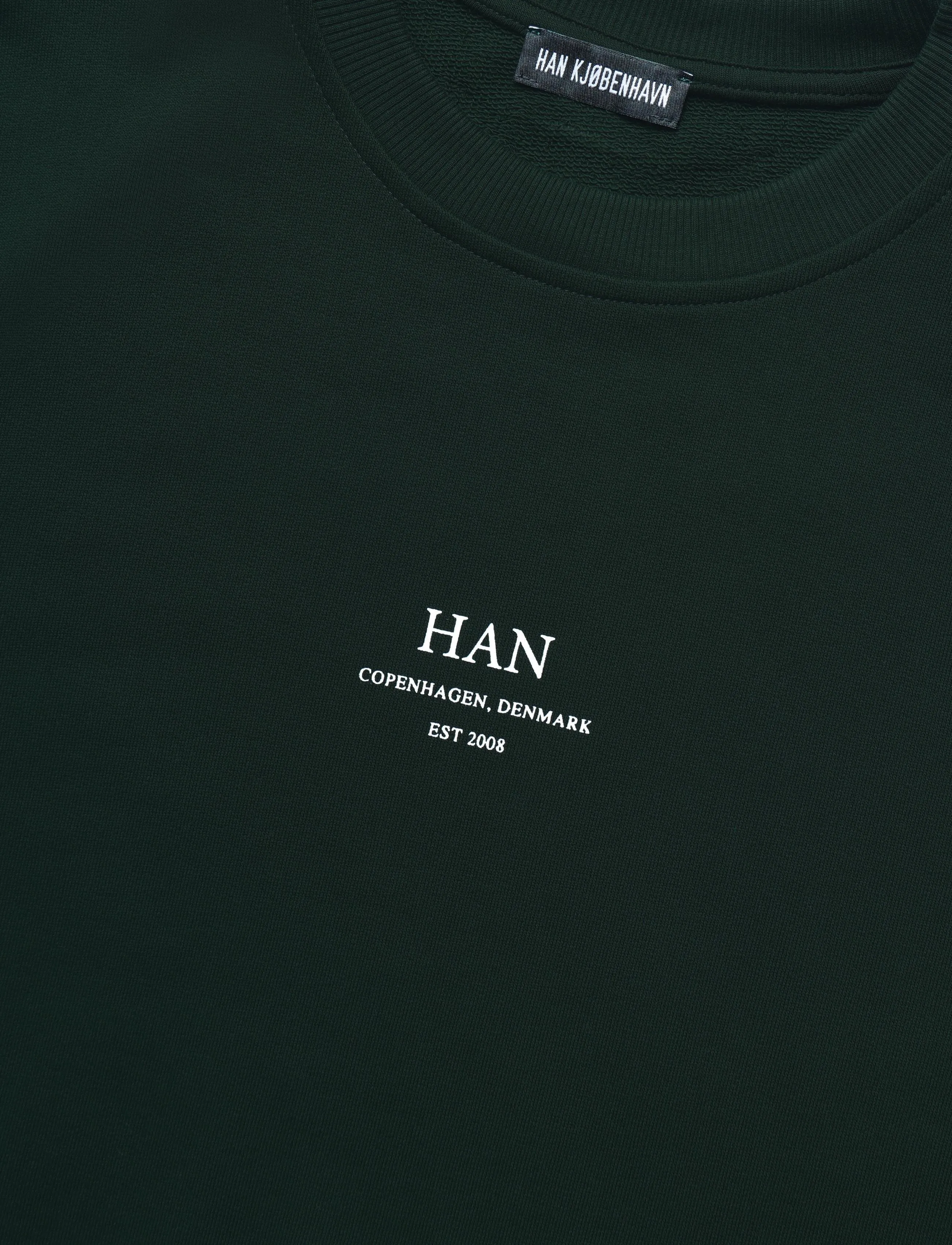 HAN Kjøbenhavn - Regular Crewneck - sweatshirts - dark green - 5