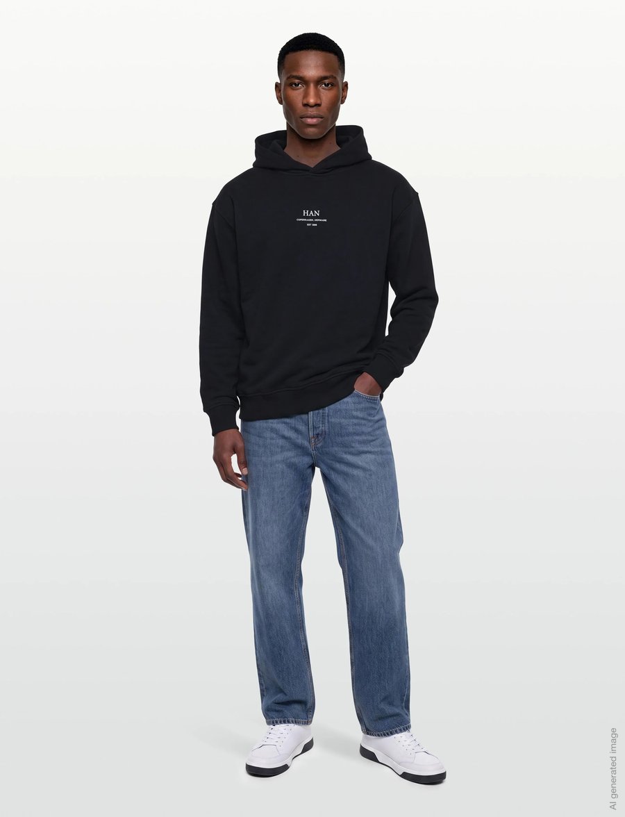 HAN Kjøbenhavn - Regular Hoodie - kapuutsiga pusad - black - 0