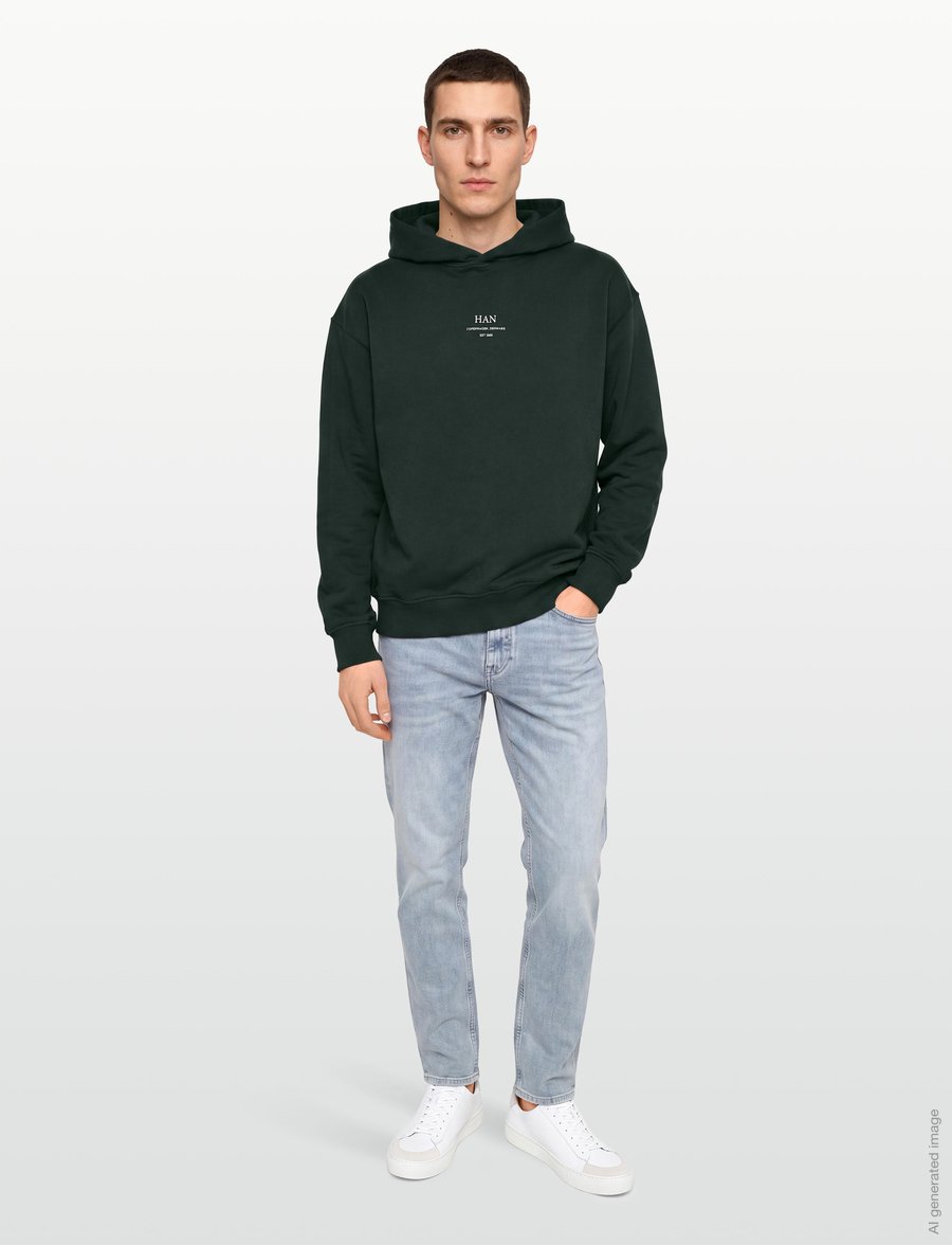 HAN Kjøbenhavn - Regular Hoodie - kapuzenpullover - dark green - 0