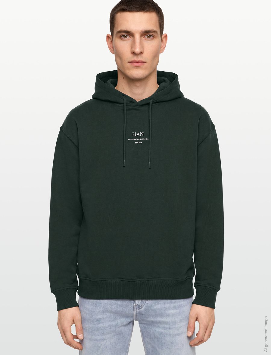 HAN Kjøbenhavn - Regular Hoodie - kapuzenpullover - dark green - 3