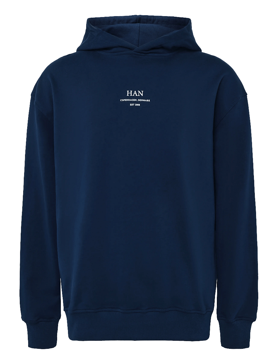 HAN Kjøbenhavn - Regular Hoodie - kapuutsiga pusad - navy - 0