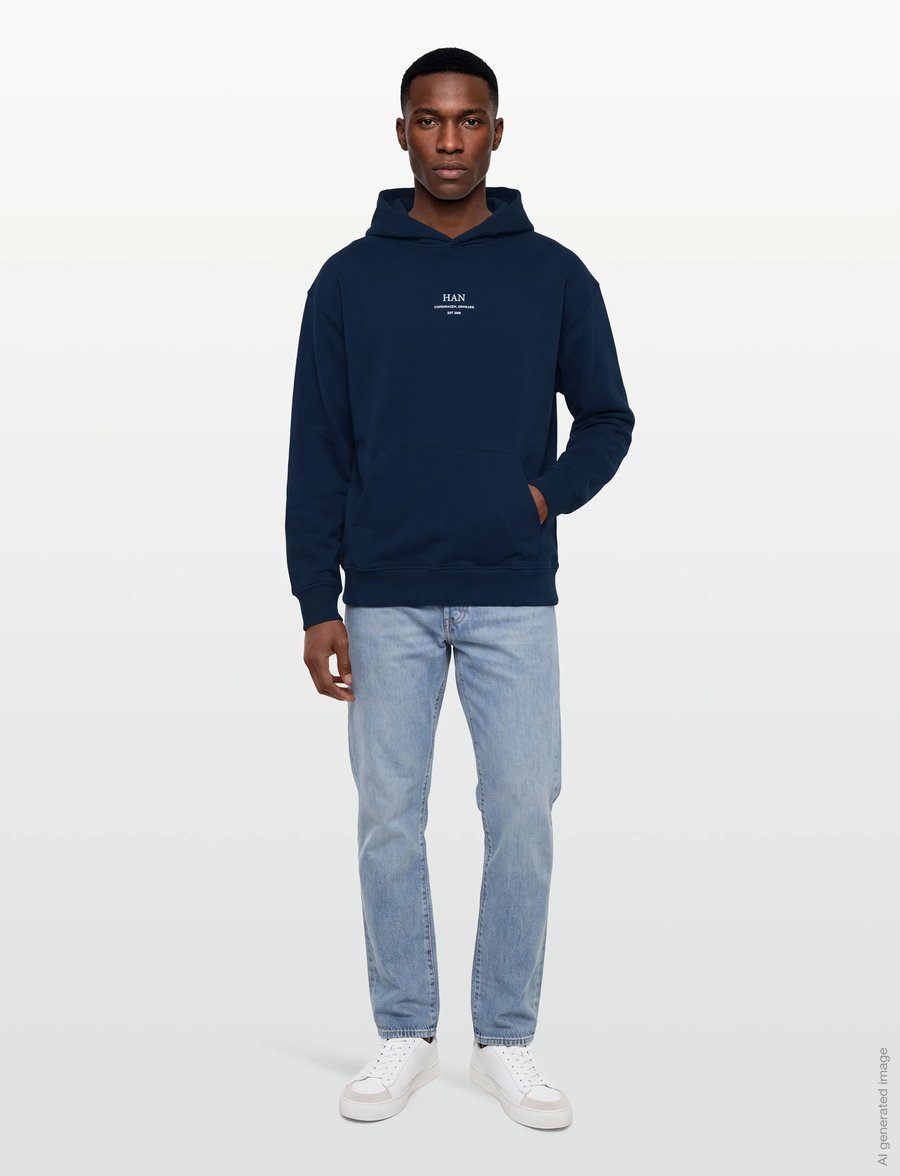 HAN Kjøbenhavn - Regular Hoodie - kapuzenpullover - navy - 0
