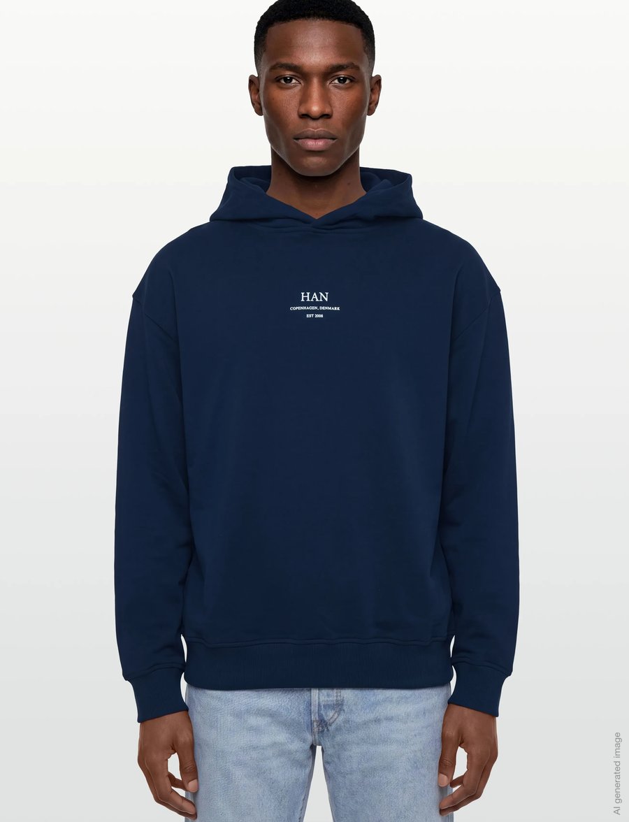 HAN Kjøbenhavn - Regular Hoodie - kapuzenpullover - navy - 3