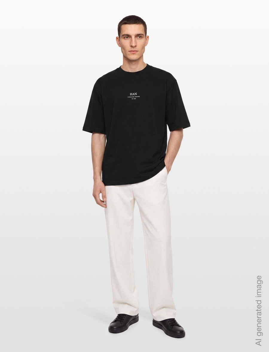 HAN Kjøbenhavn - Loose Tee - kurzärmelige t-shirts - black - 0