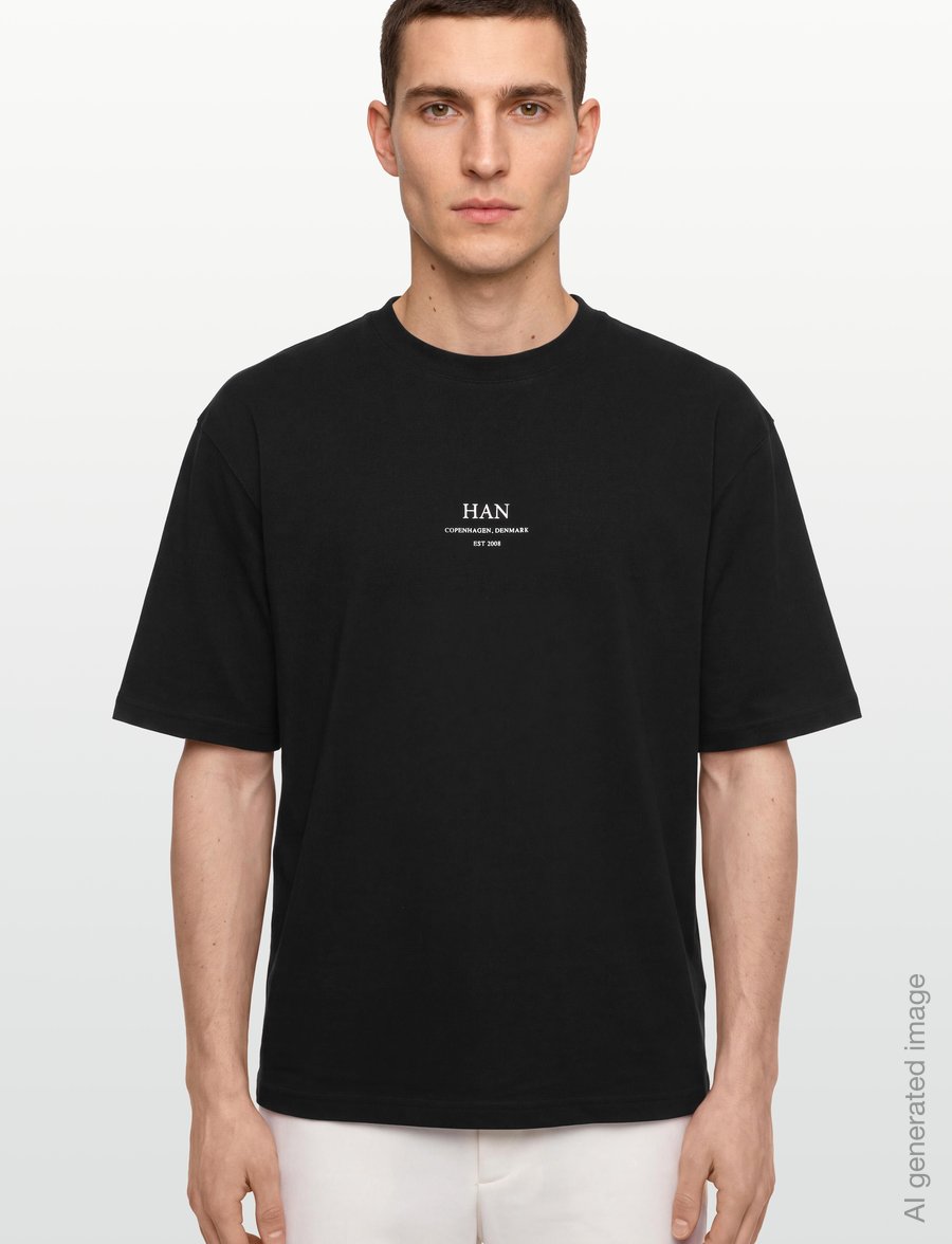 HAN Kjøbenhavn - Loose Tee - kurzärmelige t-shirts - black - 3