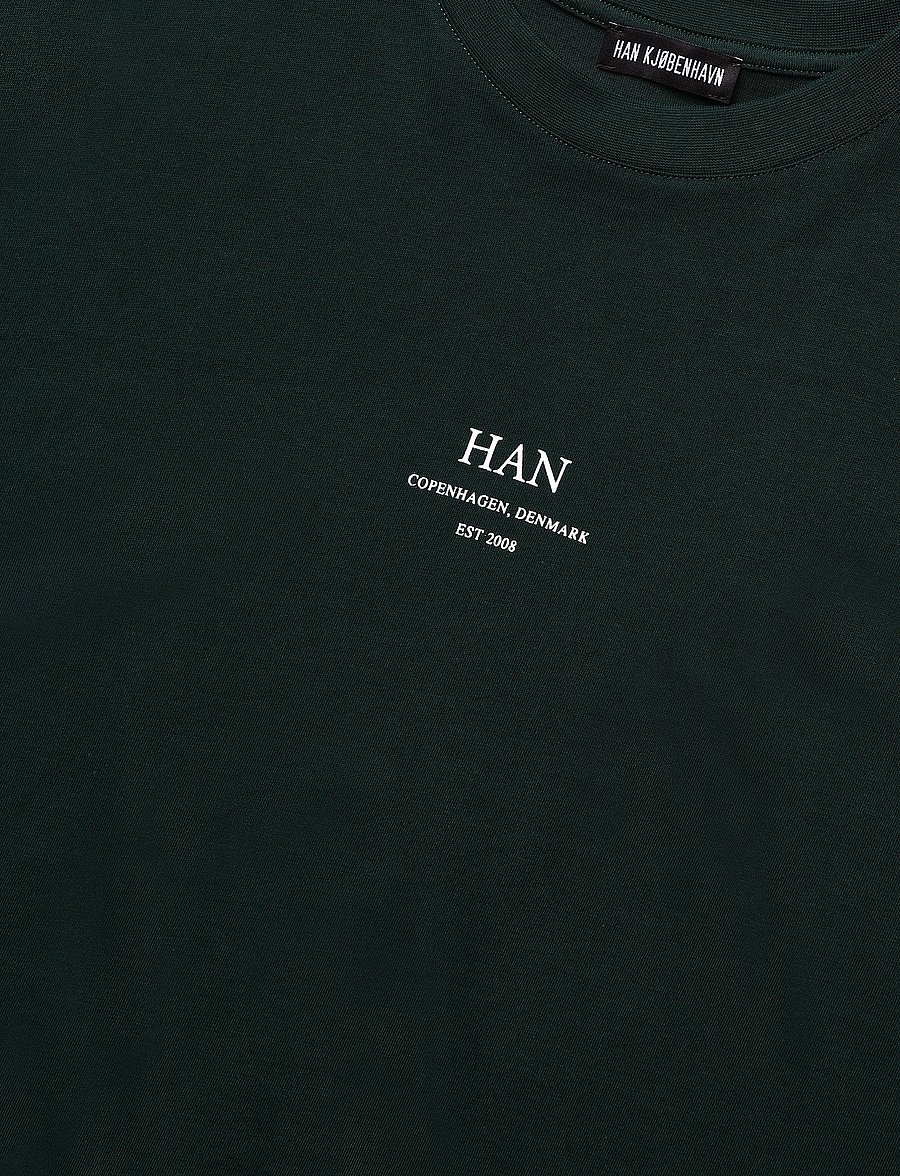 HAN Kjøbenhavn - Loose Tee - short-sleeved t-shirts - dark green - 5