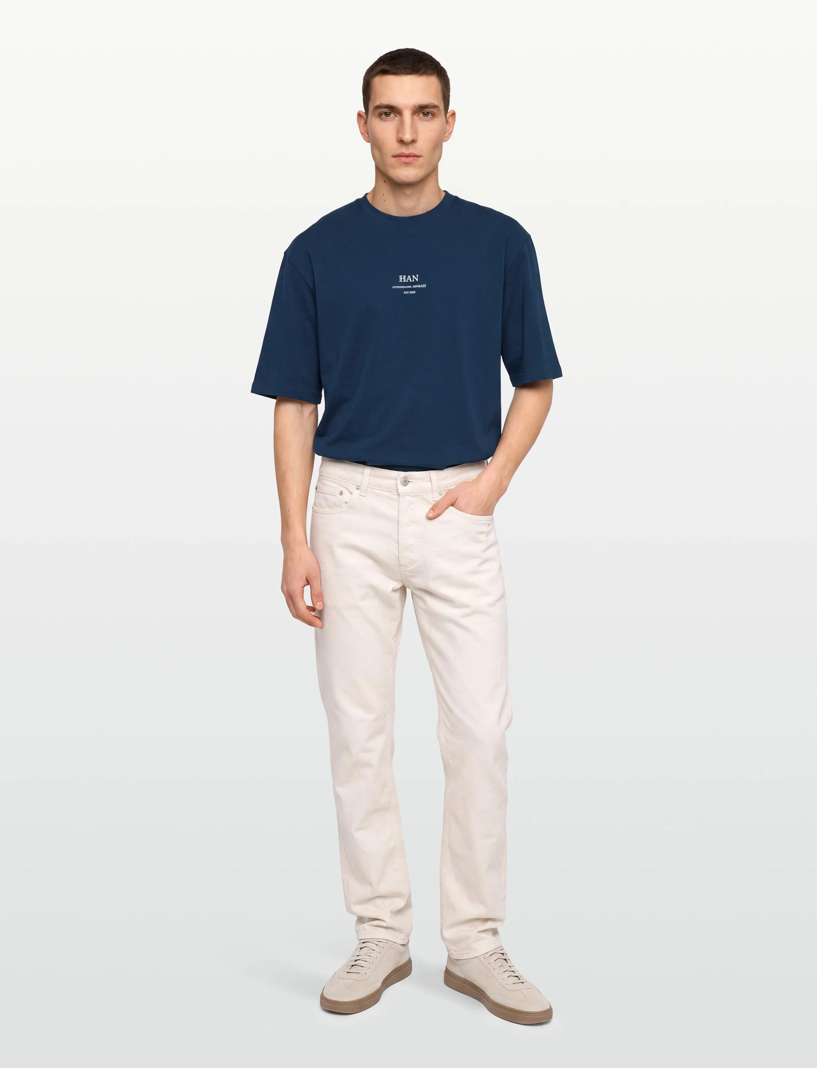 HAN Kjøbenhavn Loose Tee - T-shirts - NAVY / navy