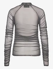 HAN Kjøbenhavn - Printed Mesh Plated Long Sleeve - long-sleeved tops - grey - 1
