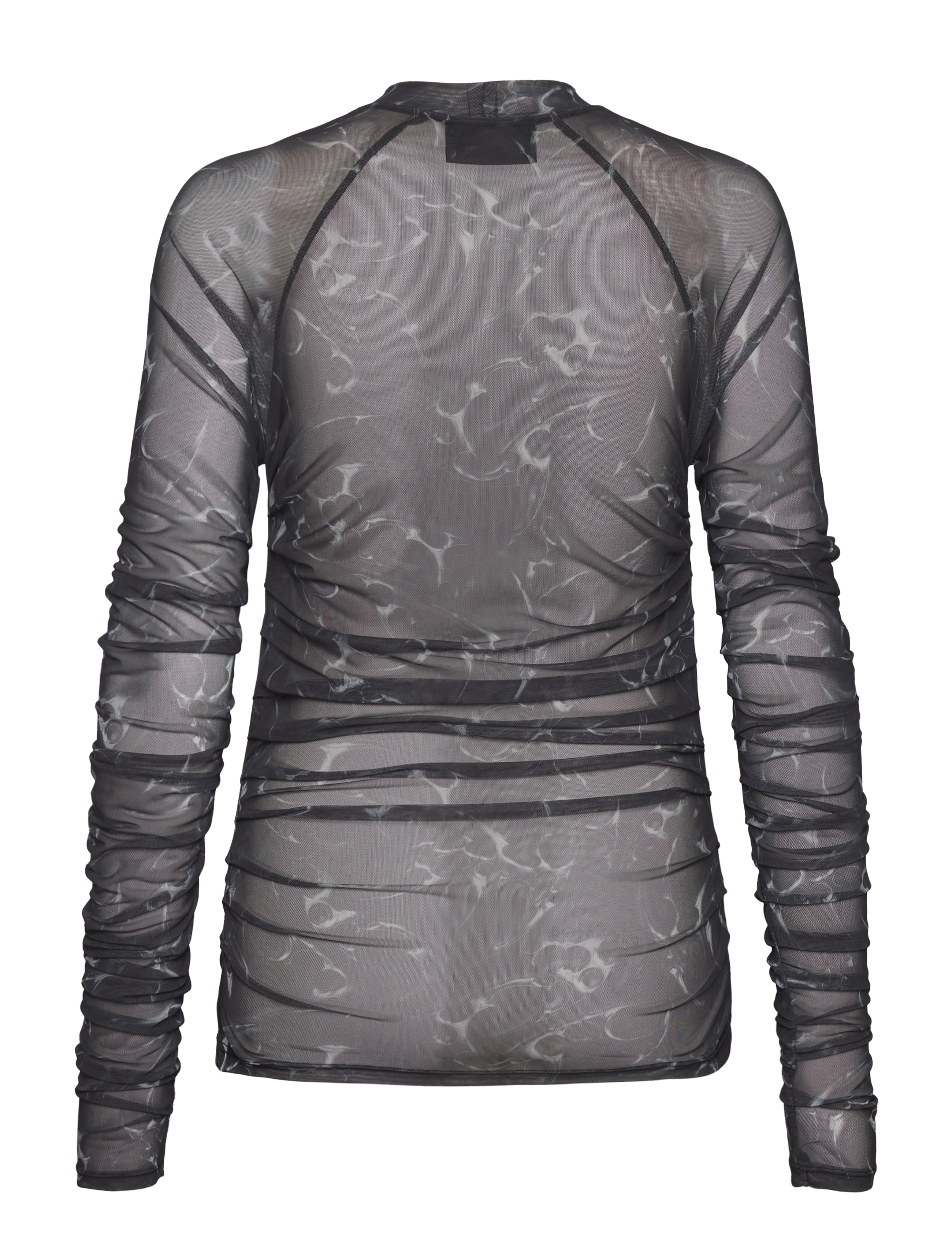 HAN Kjøbenhavn - Printed Mesh Plated Long Sleeve - langærmede toppe - silver - 1