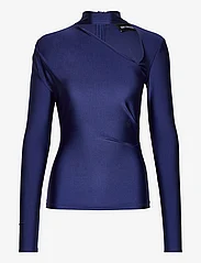 HAN Kjøbenhavn - Stretch Jersey  Draped Long Sleeve Top - long-sleeved tops - dark blue - 0