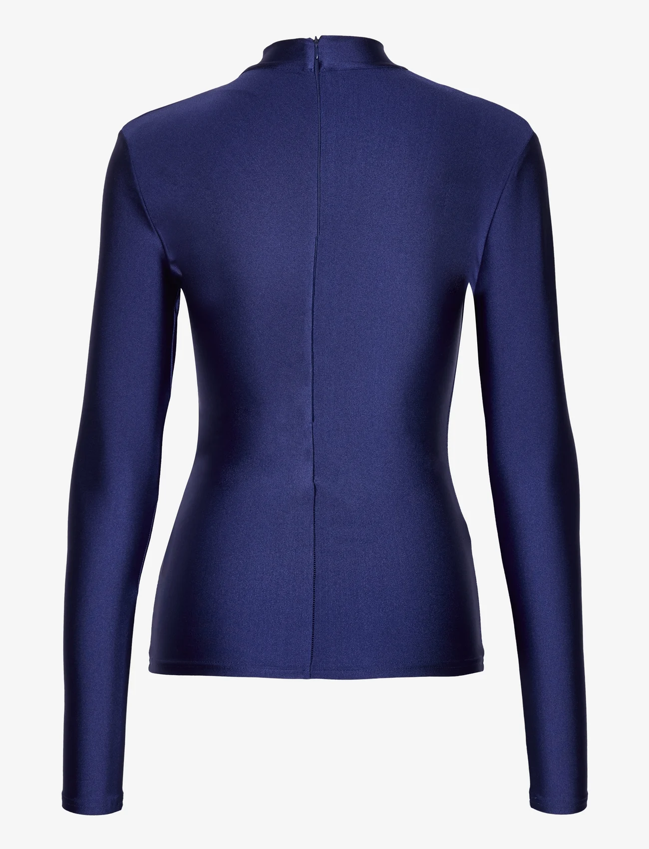 HAN Kjøbenhavn - Stretch Jersey  Draped Long Sleeve Top - long-sleeved tops - dark blue - 1