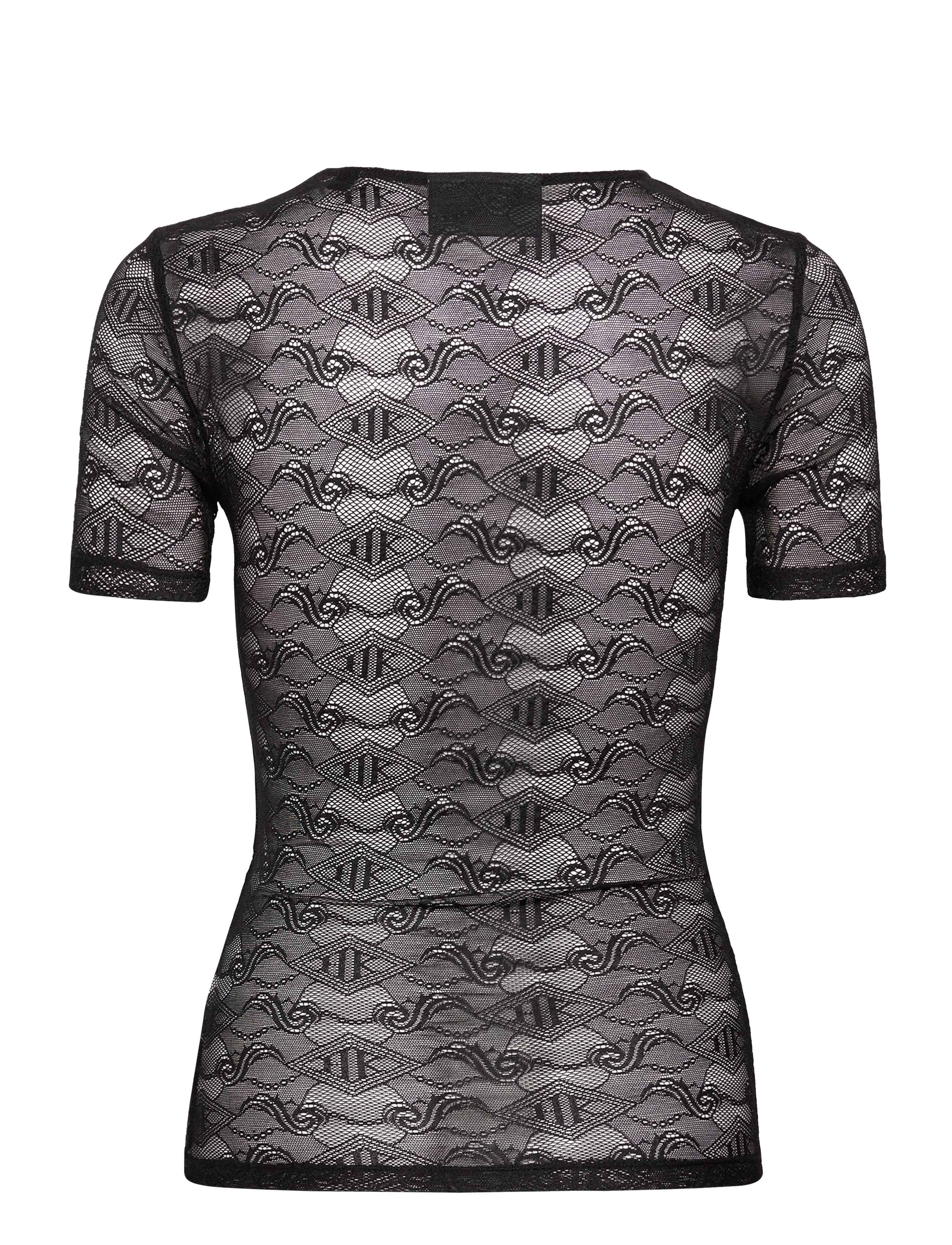 HAN Kjøbenhavn - Lace Monogram Short Sleeve - t-shirty - black - 1