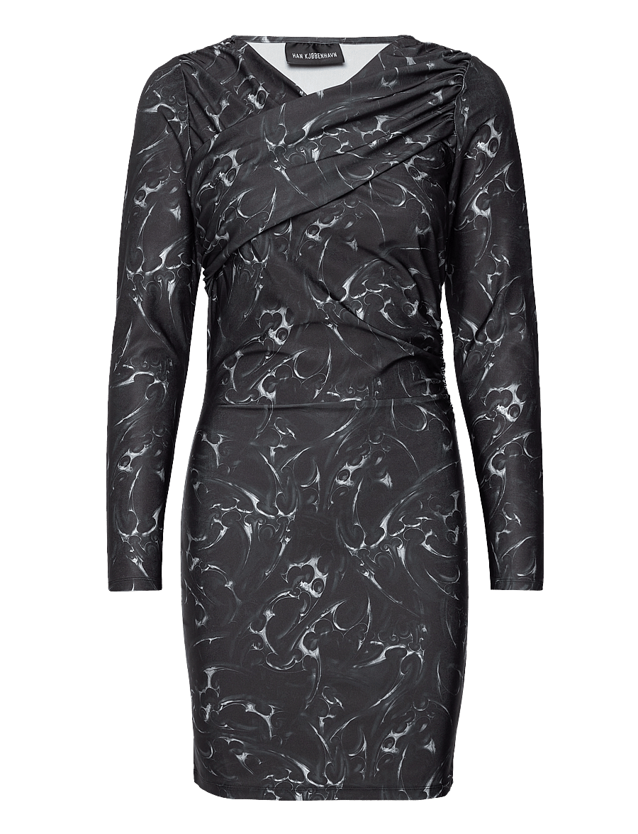 HAN Kjøbenhavn - Chrome Tribal Stretch Jersey Short Dress - stramme kjoler - silver - 0