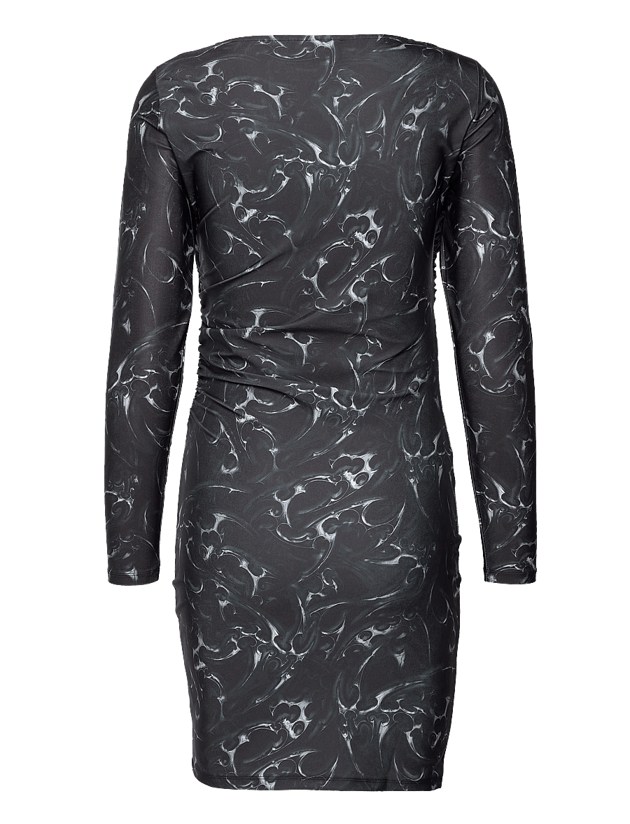 HAN Kjøbenhavn - Chrome Tribal Stretch Jersey Short Dress - stramme kjoler - silver - 1