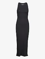 Long Midi Rib Dress - BLACK