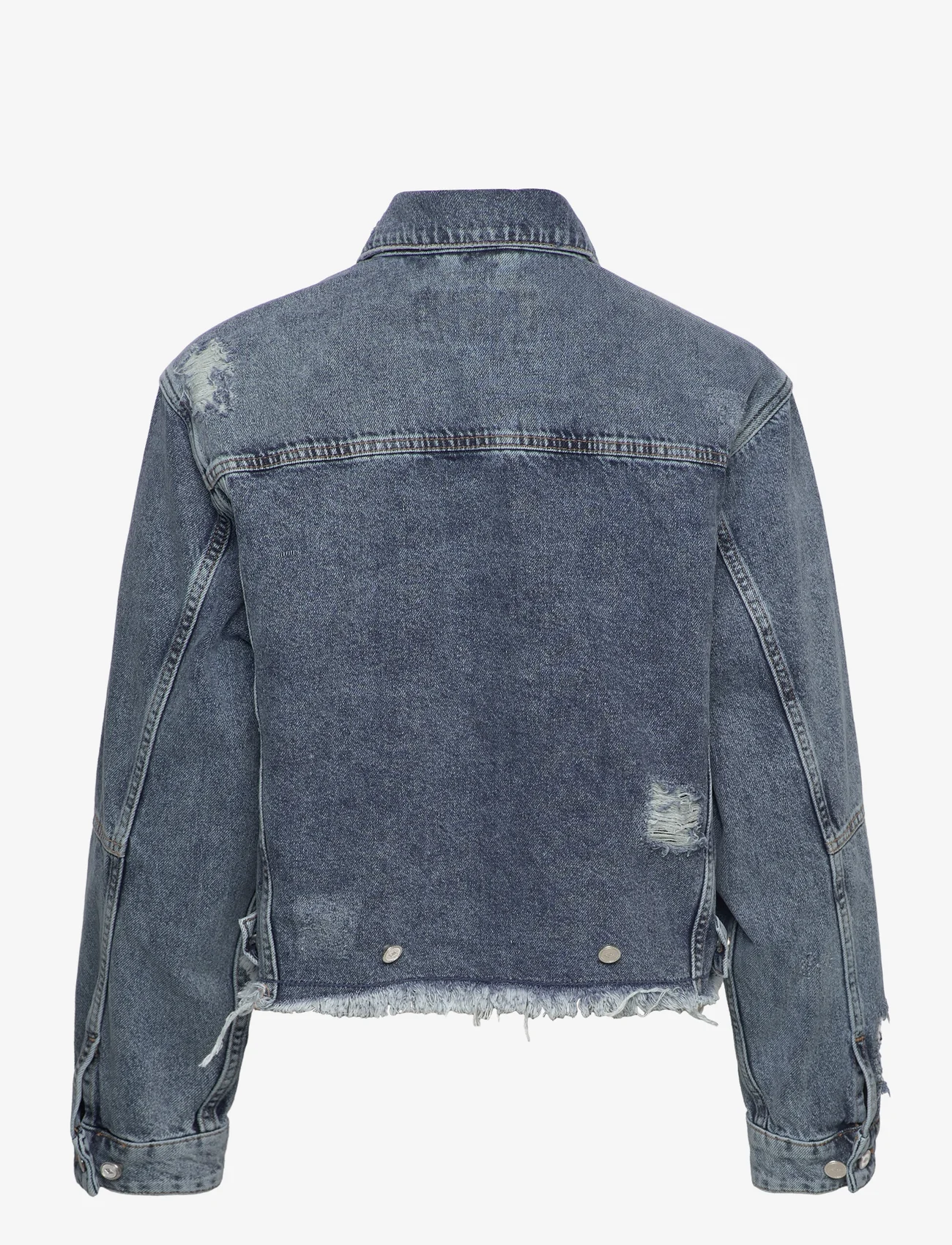 HAN Kjøbenhavn - Short Distressed Denim Jacket - spring jackets - light blue - 1