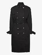 Cotton Belted Trenchcoat - BLACK
