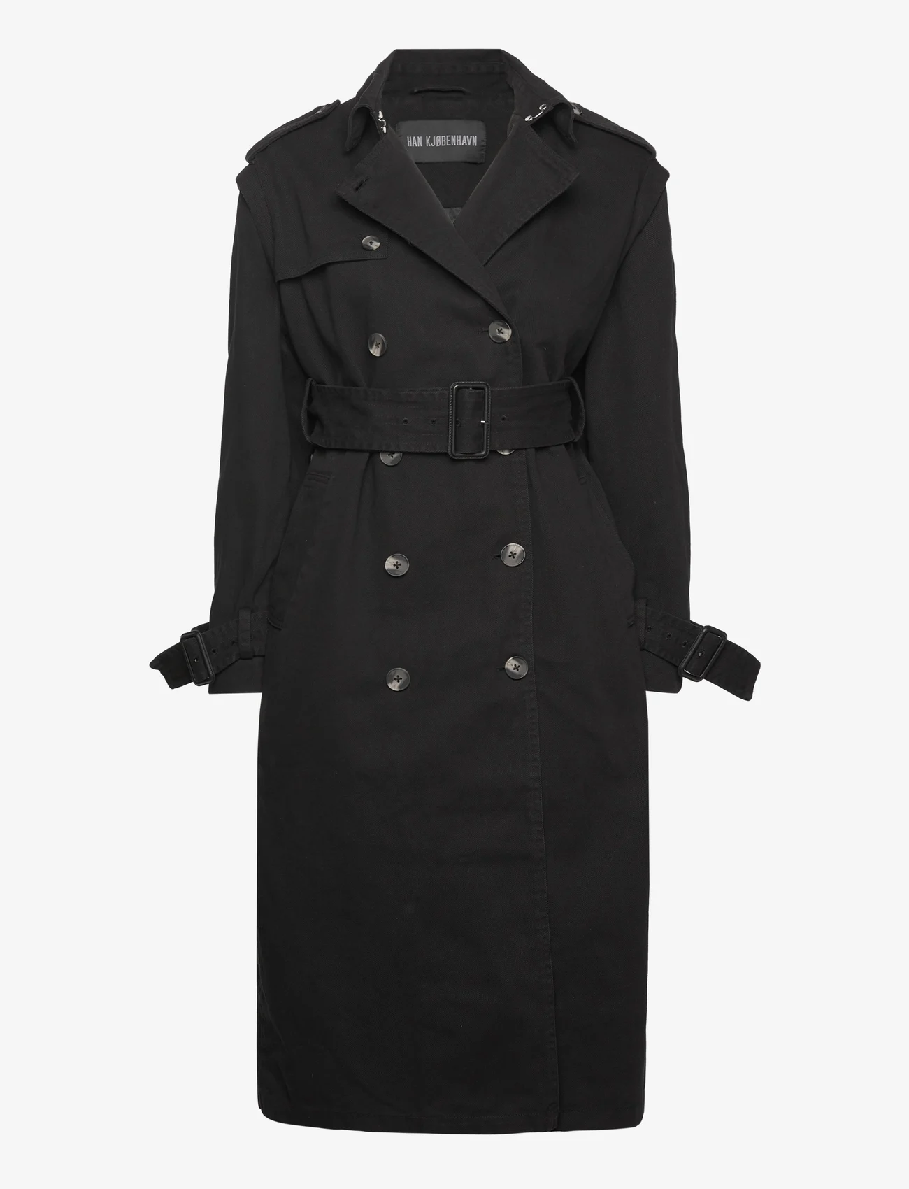 HAN Kjøbenhavn - Cotton Belted Trenchcoat - forårsjakker - black - 1