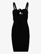 Viscose Jersey Stretch Mini Drape Dress - BLACK