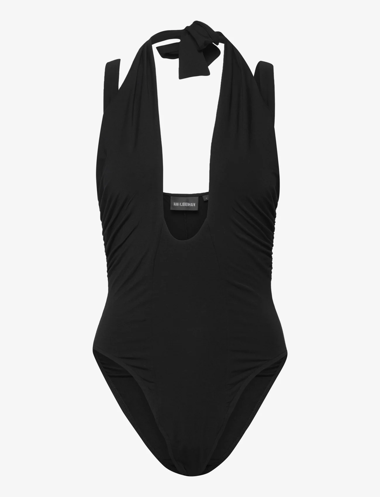 HAN Kjøbenhavn - Stretch Jersey  Drape Bodysuit - badeanzüge - black - 0