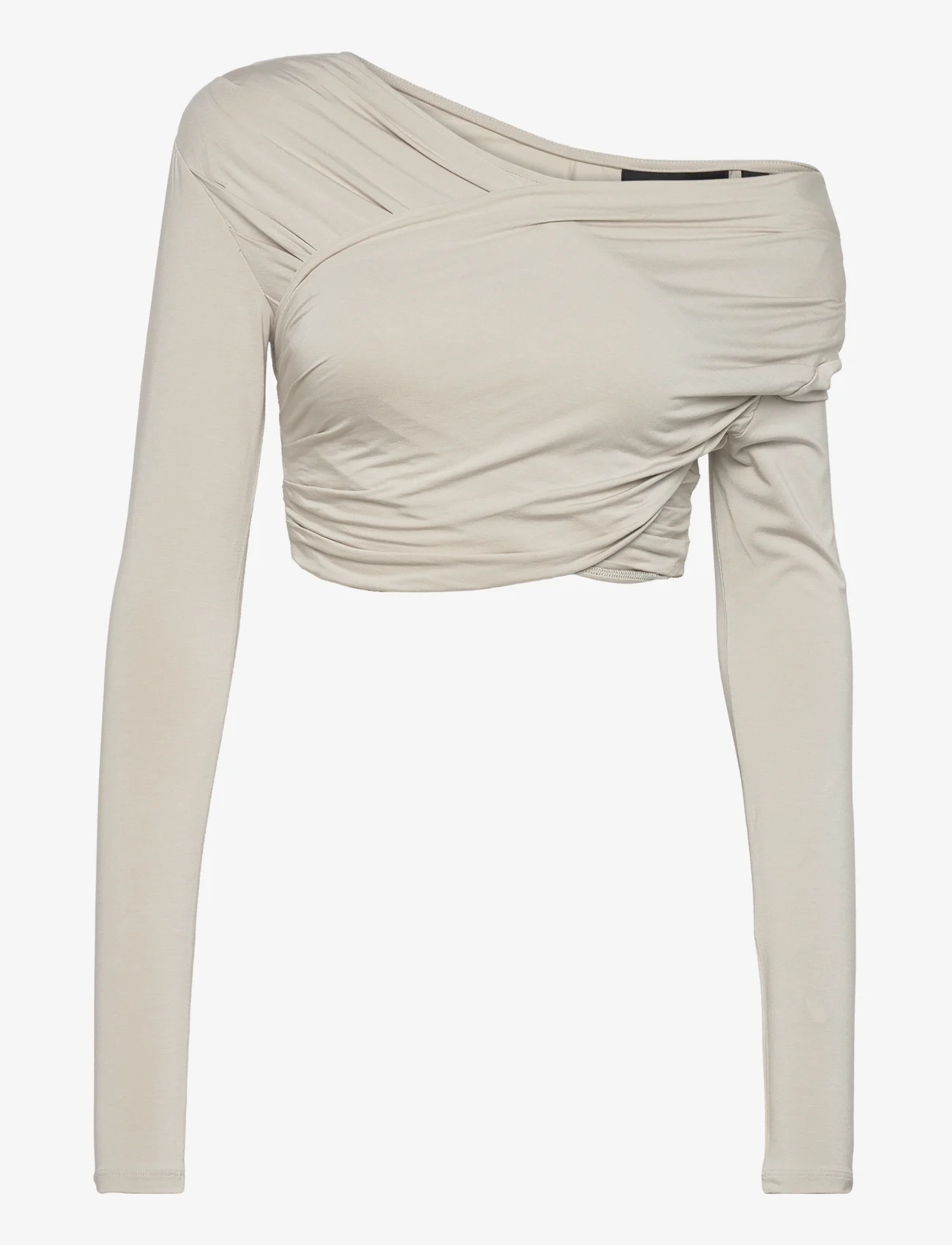 HAN Kjøbenhavn - Viscose Jersey Stretch Cropped Long Sleeve Top - blouses met lange mouwen - light sand - 0