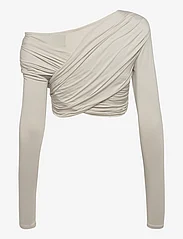 HAN Kjøbenhavn - Viscose Jersey Stretch Cropped Long Sleeve Top - long-sleeved blouses - light sand - 1